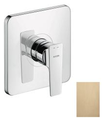 Смеситель для душа Axor Citterio E, однорычажный, скрытого монтажа, керамический, настенный/встраиваемый, без излива, без шланга/лейки, квадратный, латунь, цвет шлифованная бронза, для душа/ванной