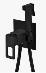 Смеситель для биде VIEIR с гигиеническим душем, встраиваемый, однорычажный, керамический, без излива, с гибким шлангом/лейкой, латунь, цвет черный