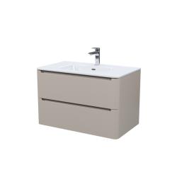 Тумба c раковиной IDDIS Edifice, 802х467х500 мм, подвесная, 2 выдвижных ящика, МДФ/санфарфор, раковина накладная, прямоугольная, отверстие под смеситель, цвет капучино EDI80C0i95K