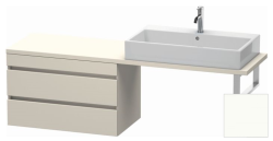 Тумба/шкафчик для консоли/столешницы Duravit DuraStyle под раковину 80х47,8х51,2 см, подвесная, ДСП, цвет: серо-коричневый/белый матовый, 2 выдвижных ящика, прямоугольная