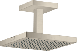 Верхний душ AXOR ShowerCollection 240/240 1jet, с потолочным подсоединением, потолочный монтаж, квадратный, с 1 режимом, размер 24х24 см, металлический, цвет: шлифованный никель, для душа/ванной