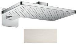 Верхний душ AXOR ShowerSolutions 460/300 2jet, с держателем, с розеткой, настенный монтаж, прямоугольный, с 2 режимами, размер 46,6х30 см, металлический, цвет: под сталь, для душа/ванной