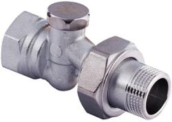 Клапан настроечный Gekon 3/4"вн/нр, прямой, с полусгоном, для радиатора отопления, латунный, никелированный, запорный 