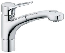 Смеситель для кухни/мойки KLUDI MX, однорычажный, поворотный, латунный, с выдвижным изливом,  длина излива 225 мм, латунь, цвет хром