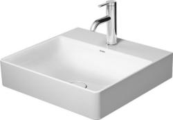 Раковина DURAVIT DuraSquare 50х47х14,5 см, подвесная, прямоугольная, санфарфор, шлифованная, цвет белый, без отверстия под смеситель, без перелива