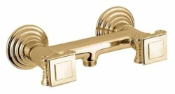 Смеситель для душа Cezares Olimp, настенный, двухвентильный, без излива, керамический, латунь, цвет золото 24 карат