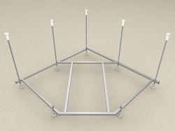 Каркас для ванны Акватек ECO-friendly Ума 145х145 см, (шпильки) металлический, сборный, цвет хром, семь опор, асимметричный, угловой, для ванны