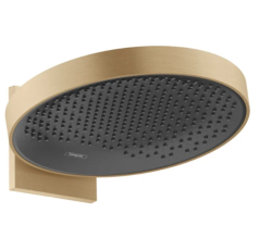 Верхний душ Hansgrohe Rainfinity 360 1jet, настенный монтаж, круглый, с 1 режимом: PowderRain, размер 36 см, алюминий, цвет шлифованная бронза/графит