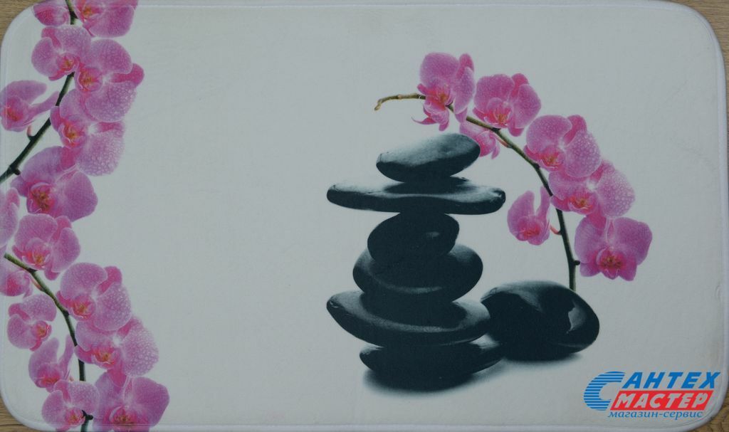 Коврик для ванны АкваЛиния 45х75 нейлон розовые камни CDB651МА,4