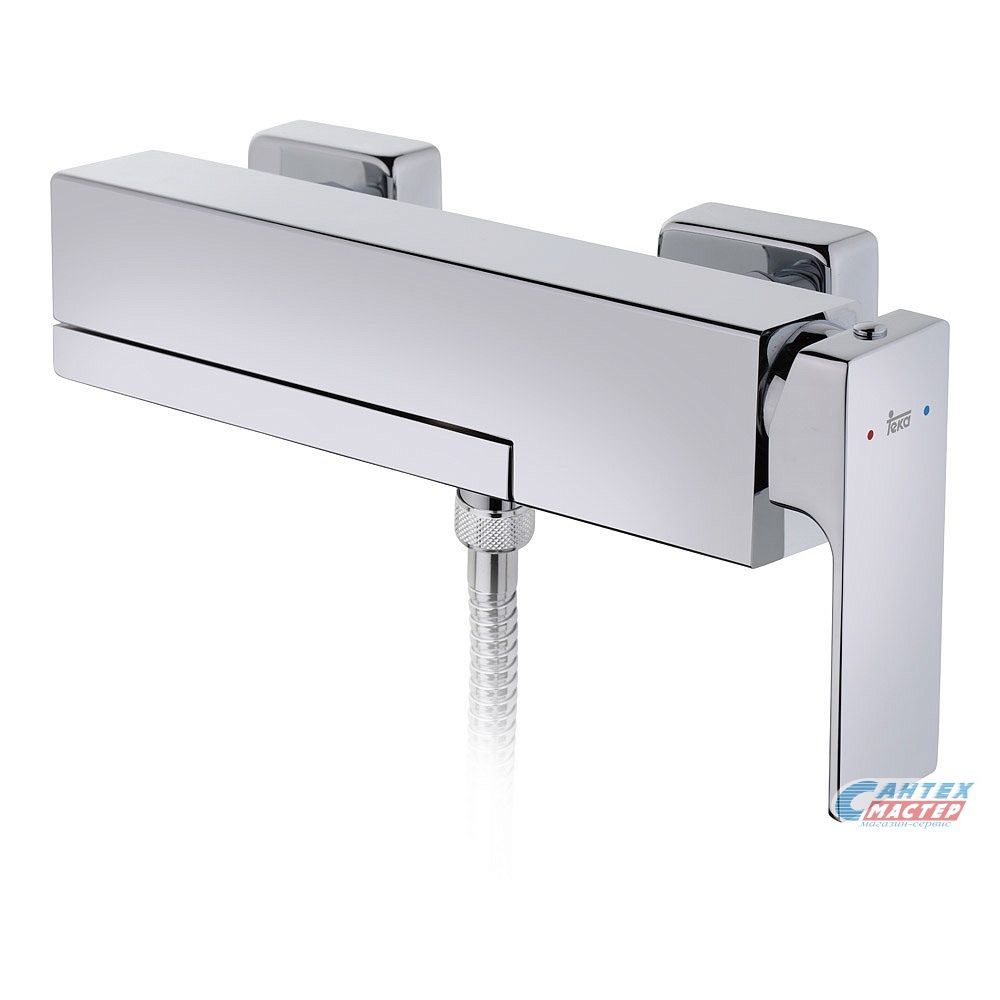 Смеситель для ванны/душа Teka Soller однорычажный, керамический, настенный, излив фиксированный 192 мм, латунь, цвет хром, короткий, универсальный, горизонтальный, рычажный, кран, комплект, сантехника, размер, характеристики, высота, расстояние