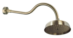 Верхний душ Boheme Medici, настенный монтаж, круглый, с 1 режимом, размер 20,8 см, латунь, цвет: бронза, для душа/ванной