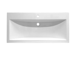 Раковина/умывальник Эстет Monaco 100, 1000х480х135 мм, встраиваемая сверху, прямоугольная, литьевой мрамор, цвет белый, с отверстием под смеситель, без слив-перелива, умывальник