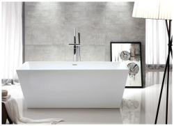 Ванна ABBER 150x80х60 акриловая, белая, отдельностоящая, прямоугольная, с современным дизайном,каркас AB9224-1.5