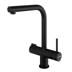 Смеситель для кухни/мойки WasserKRAFT A8967, с каналом для фильтрованной воды, однорычажный, поворотный/выдвижной излив, керамический, длина излива 222 мм, латунь/нержавеющая сталь, цвет черный