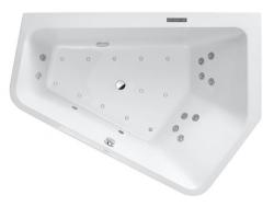 Ванна Duravit Paiova 5 190х140 см гидромассажная, встраиваемая, акриловая, цвет: белый, с рамой/сливом-переливом, без фронтальной панели, асимметричная/угловая, с системой гидромассажа Jet-System, c двумя наклонами для спины, правая