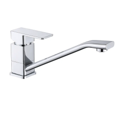 Смеситель для кухни/мойки VIEIR, однорычажный, поворотный, керамический, длина излива 206 мм, латунь, цвет хром