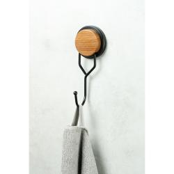 Крючок Fixsen Magic Wood одинарный, черный матовый/дерево, настенный