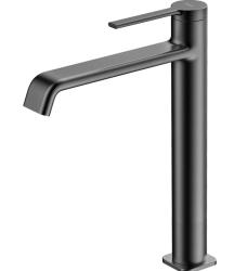 Смеситель для раковины/умывальника Azario VINCENTE, однорычажный, неповоротный, керамический картридж, высокий, длина излива 205 мм, латунь, цвет графит