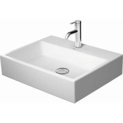 Раковина DURAVIT Vero Air WonderGliss 60х47х16,5 см, накладная, прямоугольная, санфарфор, цвет белый, 1 отверстие под смеситель, антигрязевое покрытие, без перелива