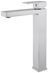 Смеситель для раковины/умывальника ABBER Daheim высокий однорычажный, квадратный, неповоротный, высокий, длина излива 165 мм, латунь, цвет хром