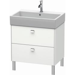 Тумба под раковину Duravit Brioso, 68,4х45,9х57 см, напольная, цвет: белый матовый/хром, 2 выдвижных ящика, ДСП, прямоугольная, левая/правая, в ванную комнату