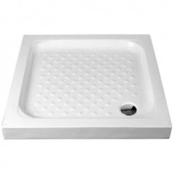 Душевой поддон RGW Ceramics LS plaza, 90х90х10 см, квадратный, керамический, низкий, цвет: белый, с антискользящим покрытием, с бортиком, литой, литьевой, для душа