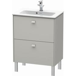 Тумба под раковину Duravit Brioso, 62х38,9х68,3 см, напольная, цвет: бетонно-серый, 2 выдвижных ящика, ДСП, прямоугольная, левая/правая, в ванную комнату