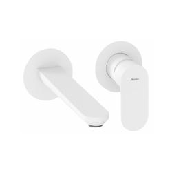 Смеситель для раковины/умывальника Ravak Eleganta, однорычажный, настенный/встраиваемый, неповоротный, керамический, длина излива 203 мм, латунь, цвет белый вельвет