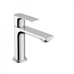 Смеситель для раковины Hansgrohe Rebris E 110 CoolStart, однорычажный, фиксированный излив, длина излива 13,3 см, керамический, латунь, цвет хром, без сливного гарнитура