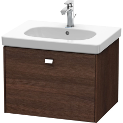 Тумба под раковину Duravit Brioso, 62х46,9х45,2 см, подвесная, 1 выдвижной ящик, ДСП, цвет: каштан темный/хром, шкафчик навесной, механизм доводчика, прямоугольная, правая/левая, в ванную комнату