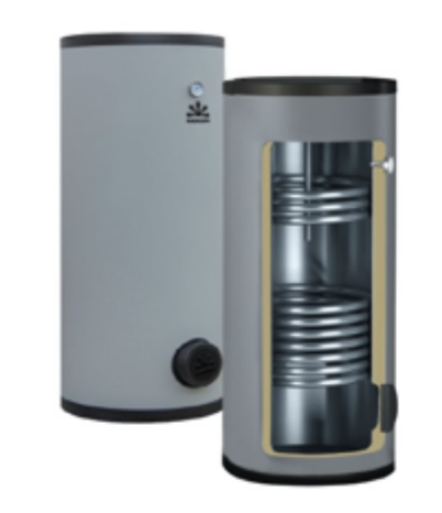Водонагреватель Gekon B02 INOX 51/23 кВт 400 л косвенного нагрева, 2 теплообменника, напольный, накопительный, вертикальный