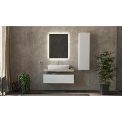 Пенал Velvex Felay 120, 328х309х1200 мм, подвесной, (правый/левый/универсальный),1 распашная дверца/2 стеклянные полки, цвет белый глянцевый, в ванную комнату