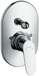 Смеситель для ванны Hansgrohe Focus скрытого монтажа, настенный/встраиваемый, однорычажный, латунный, без излива, керамический, овальный, цвет хром, без душевого гарнитура, хромированный