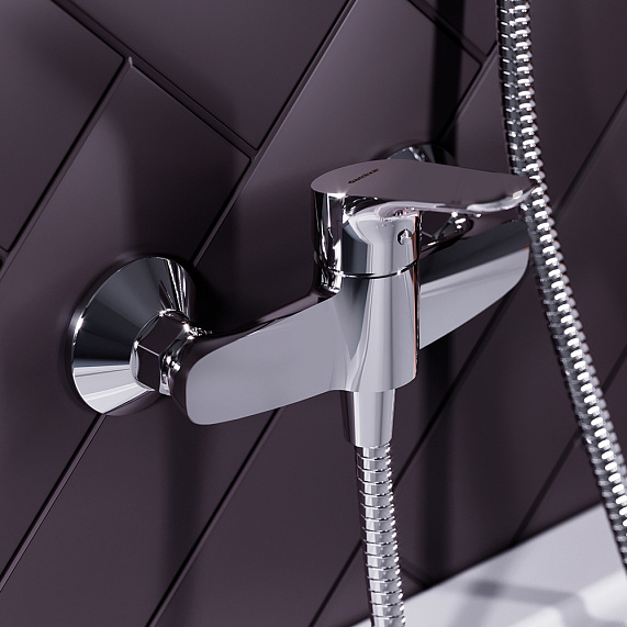 Смеситель для душа Damixa Jupiter однорычажный, керамический, настенный, без излива/шланга/лейки, латунь, хром