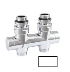 Узел подключения HERZ 3000 Design проходной, для 2-х-трубных систем, белый