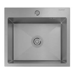 Мойка GranFest METAL 5045, 50х45 см, врезная, стальная, прямоугольная, цвет нержавеющая сталь, с отверстием под смеситель, без слив-перелива, без крыла, для кухни