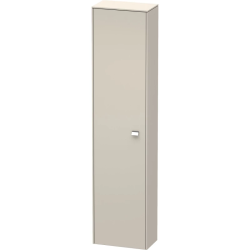 Пенал Duravit Brioso L, 42x24x177 см, подвесной, (левый), с дверцей, с полкой, со стеклянными полками, цвет: серо-коричневый/хром, в ванную комнату