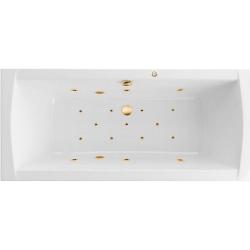 Ванна Excellent Aquaria Lux RELAX, 180х80 см, акриловая, цвет- белый/золото, (с гидромассажем), с каркасом, прямоугольная, правосторонняя/левосторонняя, правая/левая, универсальная, приставная/встраиваемая