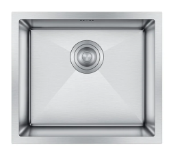 Мойка кухонная Hoffger 5044 врезная, Satin (сталь сатин) 500х440х220 мм нержавеющая сталь, без крыла, слив-перелив