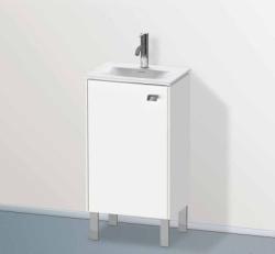 Тумба под раковину Duravit Brioso, 44х31х68,5 см, напольная, цвет: белый матовый/хром, 1 распашная дверца/одностворчатая, стеклянная полка, ДСП, прямоугольная, левая, в ванную комнату
