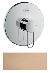 Смеситель для душа Axor Uno, однорычажный, с рукояткой-петлей, скрытого монтажа, керамический, настенный/встраиваемый, без излива, без шланга/лейки, круглый, латунь, цвет шлифованное красное золото, для душа/ванной