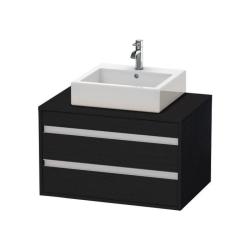 Тумба под раковину для консоли/столешницы Duravit Ketho 80х49,6х55 см, подвесная, ДСП, цвет: дуб черный, 2 выдвижных ящика, прямоугольная