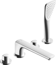 Смеситель для ванны/душа KLUDI AMEO на борт ванны, двухвентильный, неповоротный, длина излива 221 мм, латунь, цвет хром