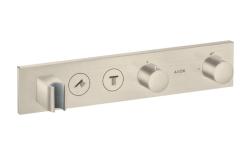 Смеситель для душа Axor ShowerSolutions Select 460/90, термостатический, для 2 потребителей, скрытого/настенного монтажа, без излива/шланга/лейки, прямоугольный, латунный, цвет шлифованный никель, с термостатом, встроенный/встраиваемый/термостатный