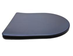 Cиденье для унитаза Aquatek Мия 42,5х36х3,6 см дюропласт, цвет матовый черный, с крышкой, быстросъемное, микролифт (SoftClose), крепление