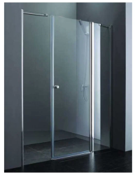 Душевая дверь Cezares Elena, 130х195 см прозрачное стекло/профиль хром, в нишу, универсальная установка, прозрачное закаленное стекло, распашная
