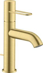 Смеситель для раковины/умывальника Axor Uno 100, однорычажный, с рукояткой-петлей, фиксированный излив, длина излива 12,7 см, керамический, латунь, цвет шлифованная медь, со сливным гарнитуром