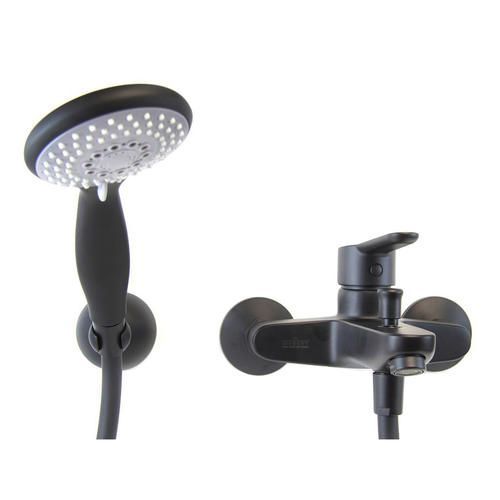 Смеситель для ванны/душа Webert Sax Evolution однорычажный, настенный, излив 173 мм, неповоротный, латунь, цвет черный матовый