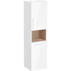 Пенал Vitra Root 40, 420х1550х360 мм, подвесной, (правый), 1 распашная дверца/открытая полка/бельевая корзина, цвет белый, в ванную комнату, влагостойкий, правосторонний