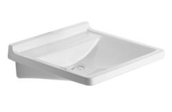 Раковина DURAVIT Starck 3, медицинская, 70х54,5х16 см, подвесная, прямоугольная, фарфоровая, цвет белый, без отверстия под смеситель, без перелива